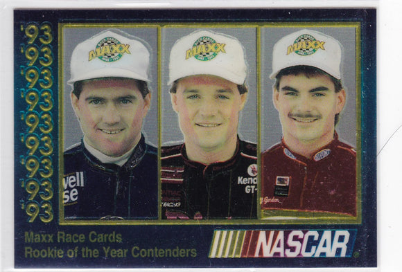 Labonte Wallace Gordon 1993 Maxx Nascar Rookie Of The Year Contenders card