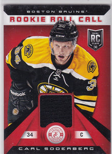 Carl Soderberg 2013-14 Totally Certified Rookie Roll Call Jersey card RR-CSO