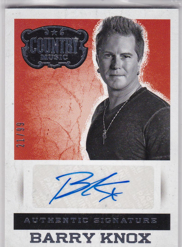 Barry Knox 2014 Panini Country Music Autograph card S-BKN Silver #d 21/99