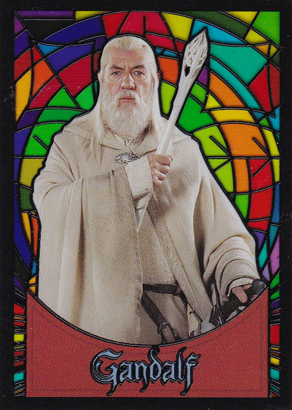 Lord Of The Rings Evolution Stained Glass Insert card S5 Gandalf