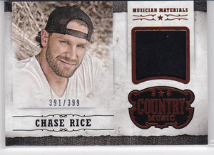 Chase Rice 2014 Panini Country Music Musician Materials Relic M-CR 391/399