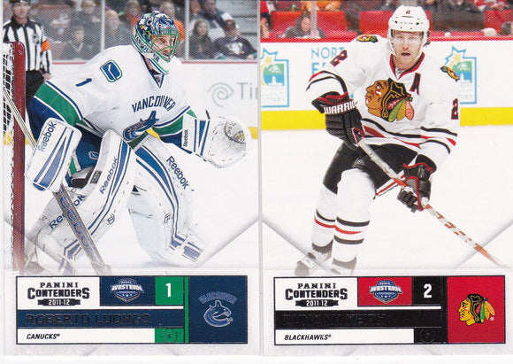 2011-12 Panini Contenders Hockey Cards Choose Your Number from the list
