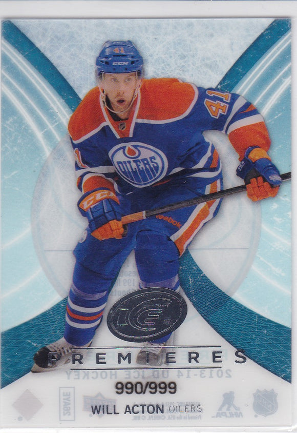 Will Acton 2013-14 Ice Premieres Rookie card 70 #d 990/999