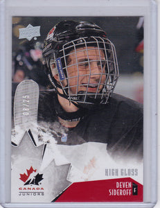 Devin Sideroff 2015-16 UD Team Canada Juniors card #28 High Gloss #d 08/25