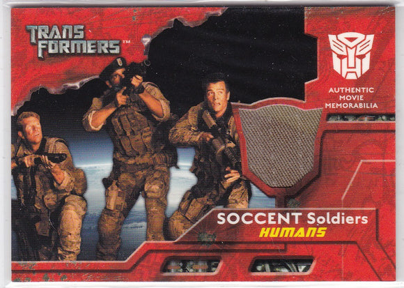 2007 Topps Transformers Movie Memorabilia SOCCENT Soldiers Humans Uniform Jacket