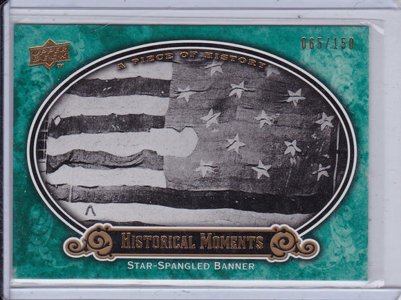 2009 A Piece Of History Baseball card #151 Star Spangled Banner Green #d 065/150