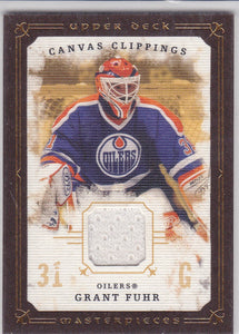 Grant Fuhr 2008-09 UD Masterpieces Canvas Clippings Jersey card CC-GF