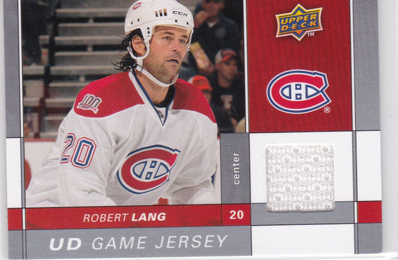 Robert Lang 2009-10 Upper Deck UD Game Jersey card GJ-LG