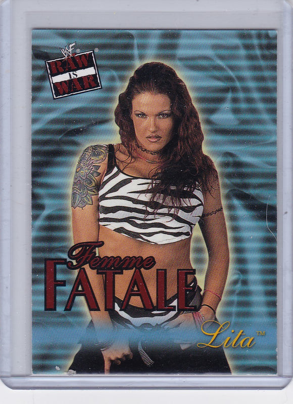 Lita 2001 WWF Raw Is War Femme Fatale Insert card 9 of 20 FF