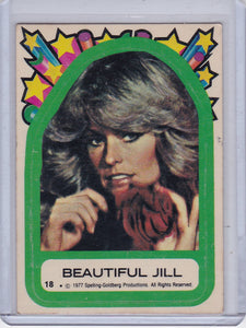 1977 Topps Charlie’s Angels Sticker #18 Beautiful Jill