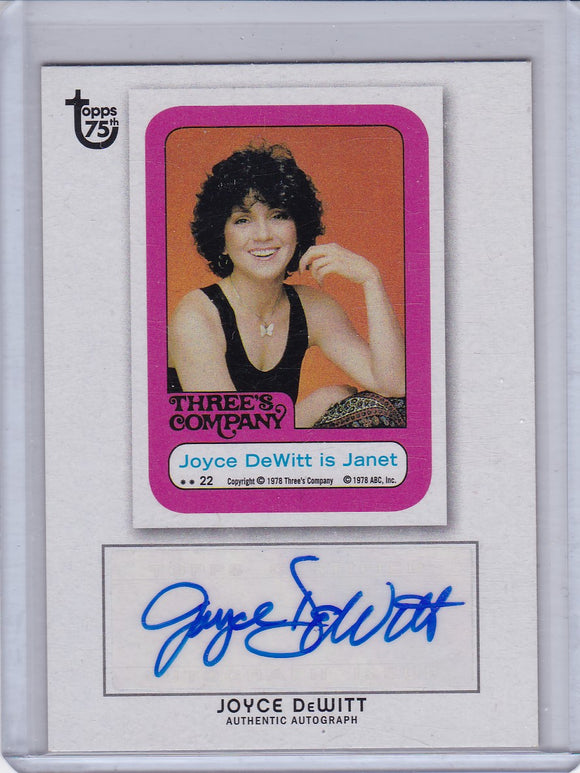 2013 Topps 75th Anniversary Joyce Dewitt as Janet Autograph card