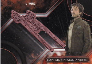 Star Wars Galactic Files Reborn Captain Cassian Andor U-Wing Medallion card VM-CE