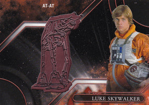 Star Wars Galactic Files Reborn Luke Skywalker AT-AT Medallion card VM-LK