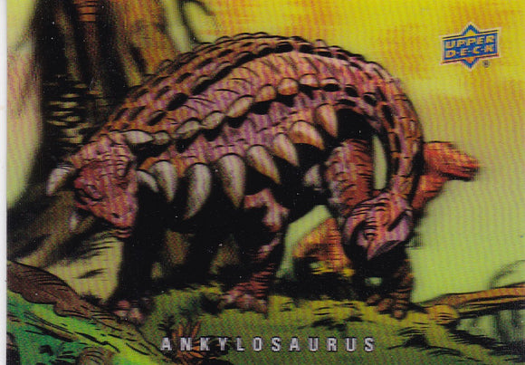 2015 UD Dinosaurs 3-D Dinosaurs Herbivore card #1 Ankylosaurus