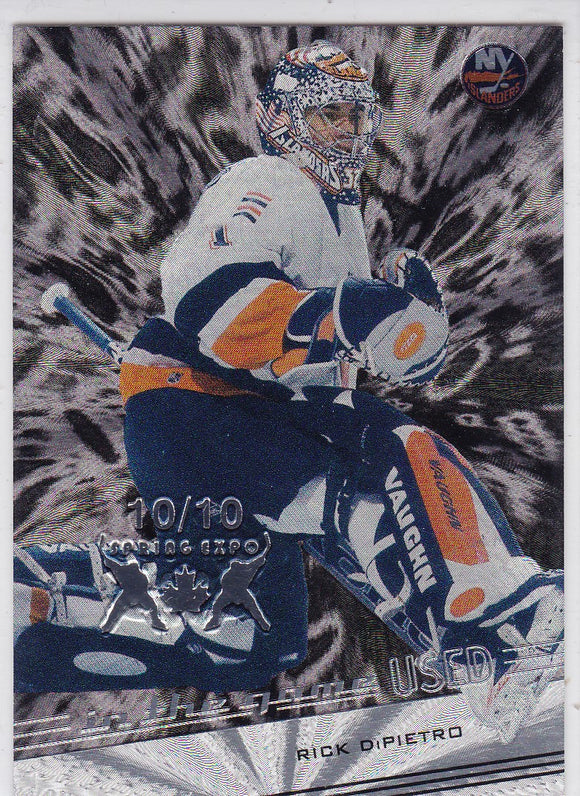 Rick Dipietro 2002-03 In The Game Used card #46 Spring Expo #d 10/10