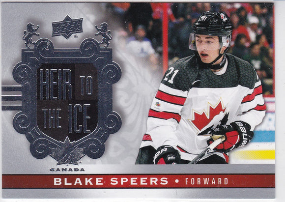 Blake Speers 2017-18 UD Canadian Tire Team Canada Heir To The Ice card 157