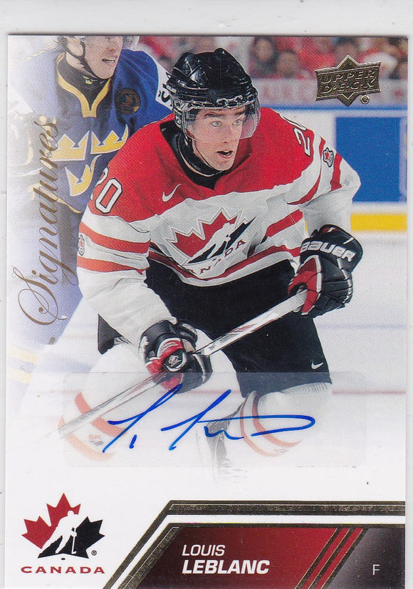 Louis Leblanc 2013-14 UD Team Canada Signatures Autograph card #150
