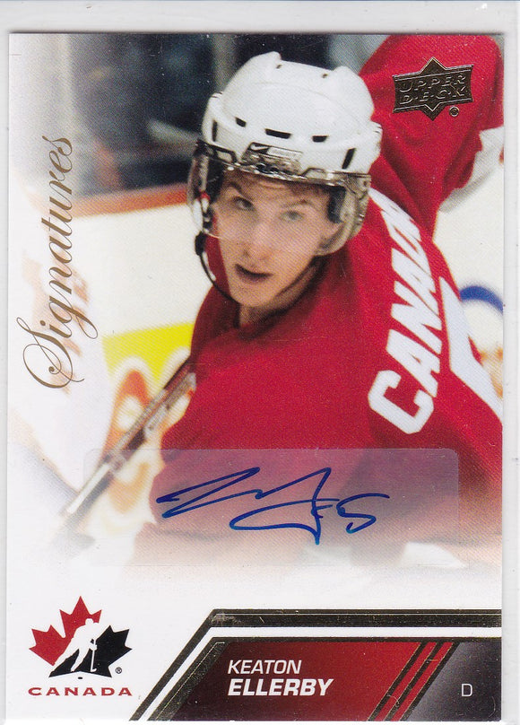 Keaton Ellerby 2013-14 UD Team Canada Signatures Autograph card #58