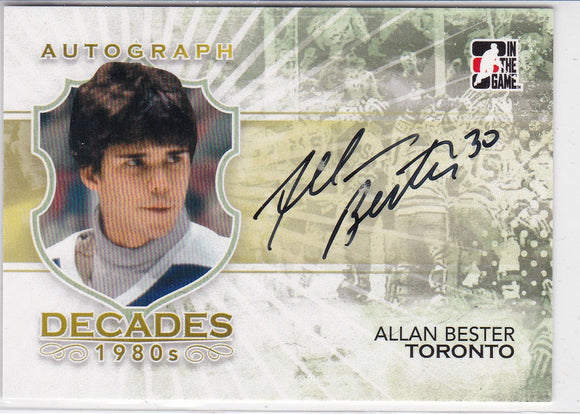 Allan Bester 2010-11 ITG Decades 1980s Autograph card A-AB