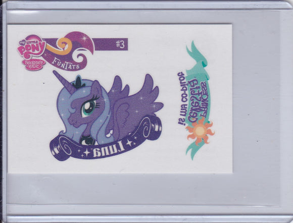 2013 Enterplay My Little Pony Series 2 Friendship Is Magic FunTats #3 Luna