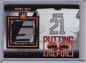 Barry Beck 2017 In The Game Used Putting On The Foil Memorabilia card PF-01 #d 8/15