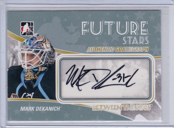 Mark Dekanich 2010-11 Between The Pipes Future Stars Autograph card A-MD