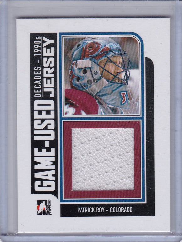 Patrick Roy 2013-14 ITG Decades 1990s Game-Used Jersey card M-30