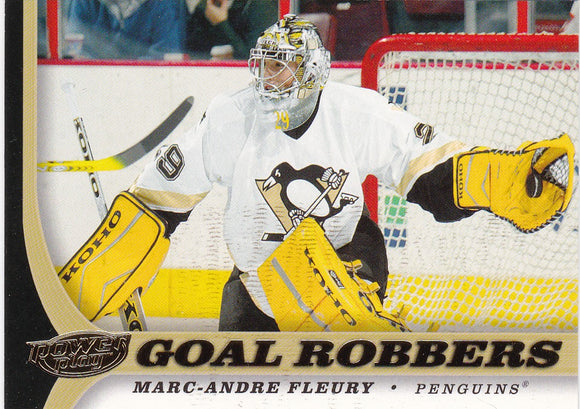 Marc-Andre Fleury 2005-06 Power Play Goal Robbers card #130