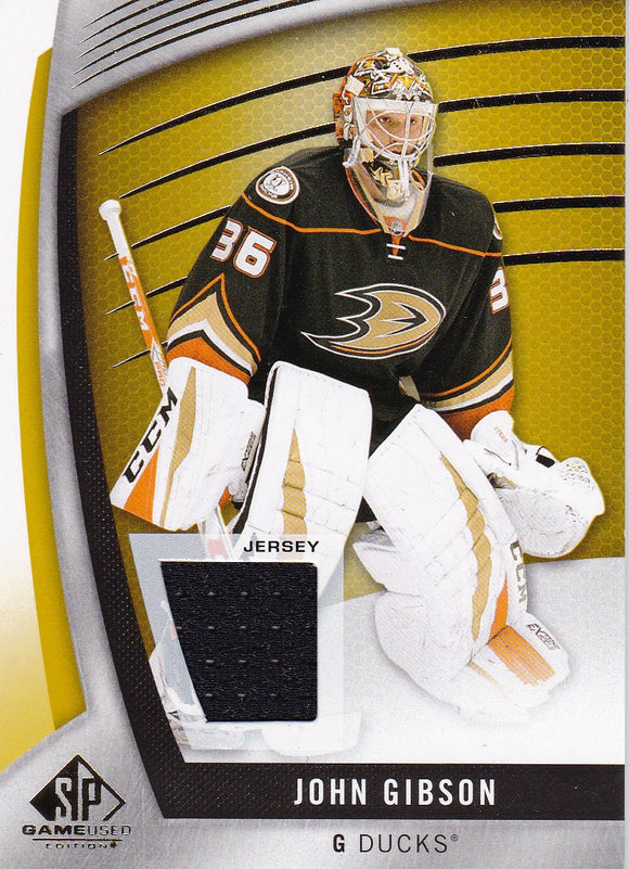 John Gibson 2017-18 SP Game Used Jersey card #37