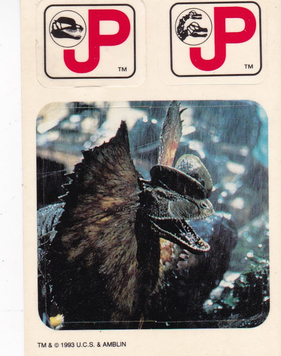 1993 Kellogg's Jurassic Park Sticker - Dilophosaurus