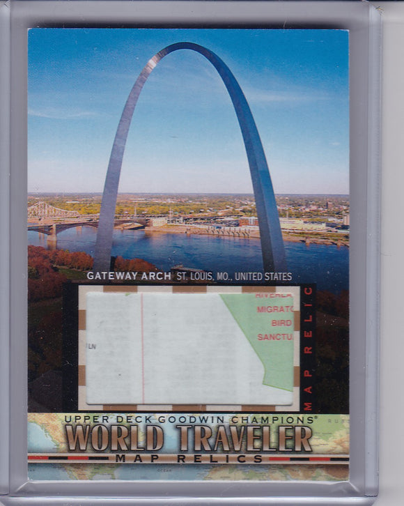 2018 Goodwin Champions World Traveler Map Relic WT-83 Gateway Arch Group K 1:153