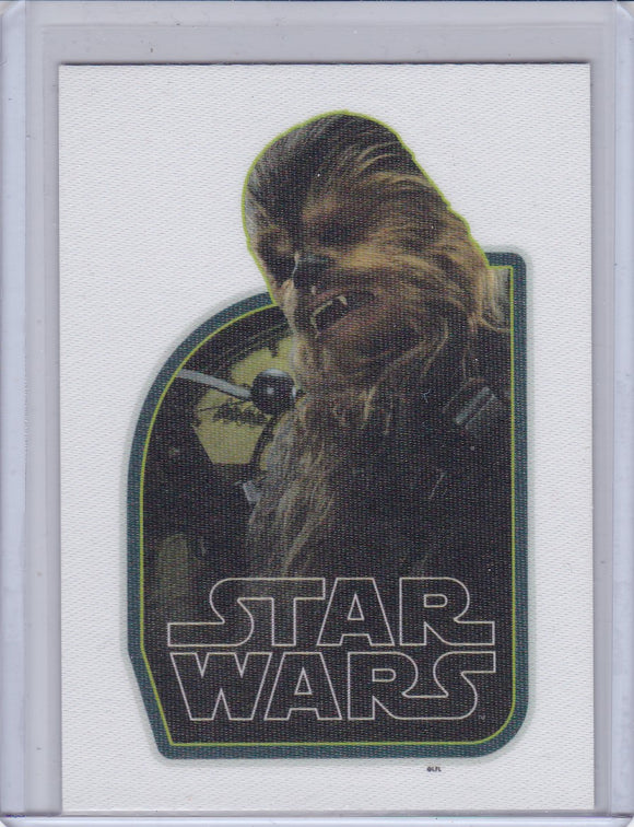 Star Wars Journey To The Force Awakens Cloth Sticker card CS-4 of 9 Chewbacca