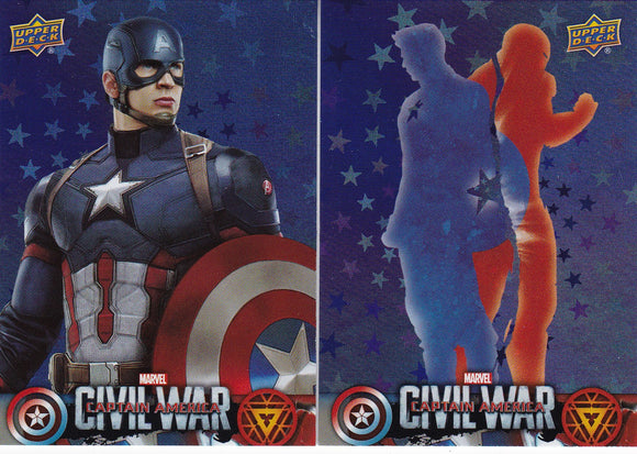 Captain America Civil War Walmart Blue Foil Parallel cards choose your numbers from the list