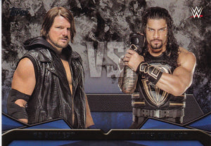 2016 Topps WWE Then Now Forever WWE Rivalries card #5 AJ Styles Vs Roman Reigns