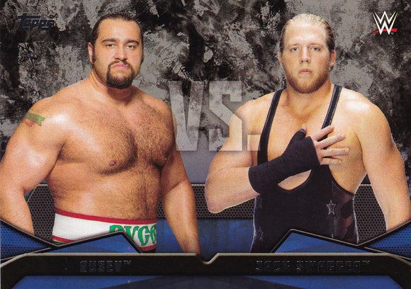 2016 Topps WWE Then Now Forever WWE Rivalries card #18 Rusev Vs Jack Swagger