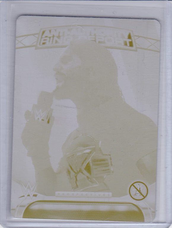 Seth Rollins 2016 Topps WWE Yellow Printing Plate 1 of 1 for Perspectives card 3AA