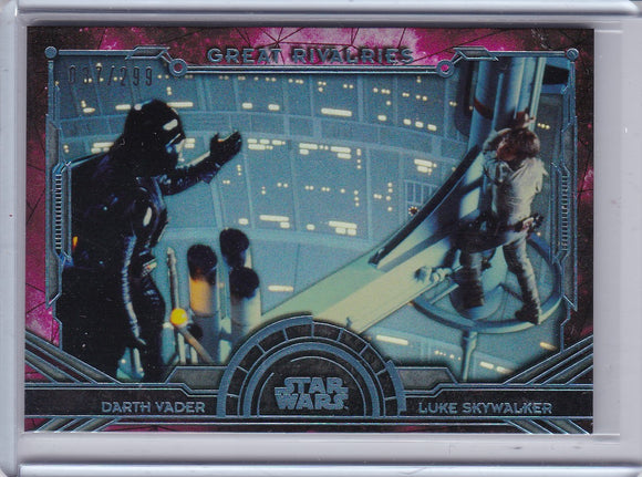 2016 Topps Star Wars Masterwork Great Rivalries card GR-2 Darth Vader Luke #d 037/299