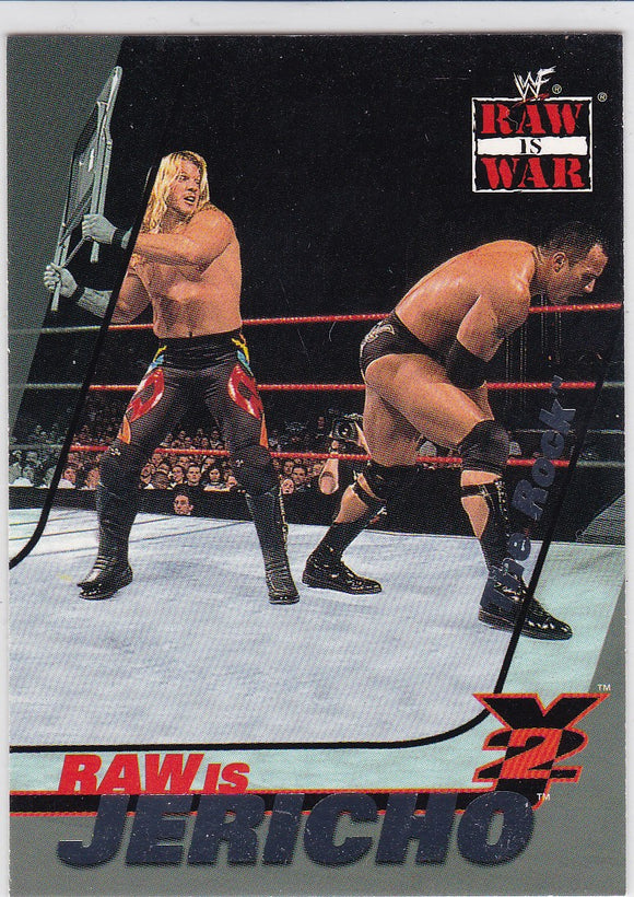 2001 Fleer WWF Raw Is War Raw Is Jericho card 1 of 15 RJ Chris Jericho on The Rock