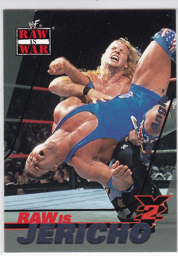2001 Fleer WWF Raw Is War Raw Is Jericho card 4 of 15 RJ Chris Jericho on Kurt Angle