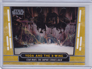 2017 Topps Star Wars 40th Anniversary card #32 Yoda and The X Wing Gold #d 20/40