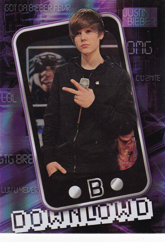 2010 Panini Justin Bieber Download Foil Insert card #6 of 18