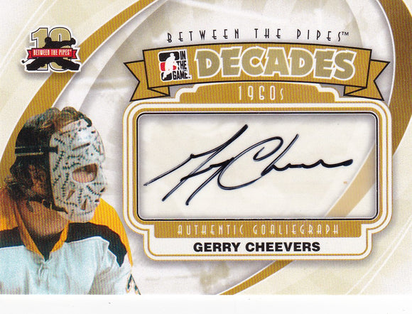 Gerry Cheevers 2011-12 Between The Pipes Decades 1960s Autograph card A-GC