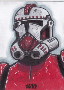 2018 Star Wars Finest Shock Trooper Sketch card by Darren Pepe