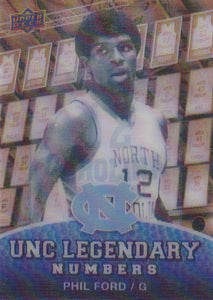 2011 UD North Carolina Basketball Legendary Numbers Lenticular card LN-8 Phil Ford