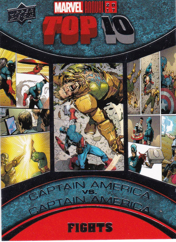 2017 Marvel Annual Top Ten Fights card TF-7 Captain America Vs. Captain America
