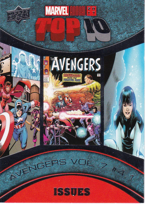 2017 Marvel Annual Top Ten Issues card TI-1 Avengers Vol 7 #4.1