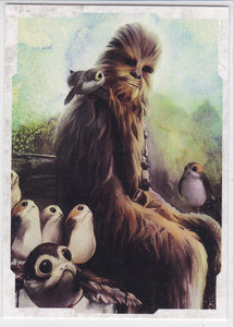 Star Wars The Last Jedi Character Portraits Insert card CP-13 Chewbacca & Porgs