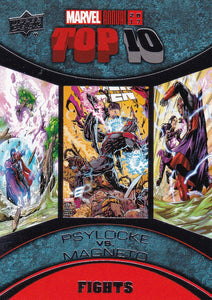2017 Marvel Annual Top Ten Fights card TF-9 Psylocke Vs Magneto