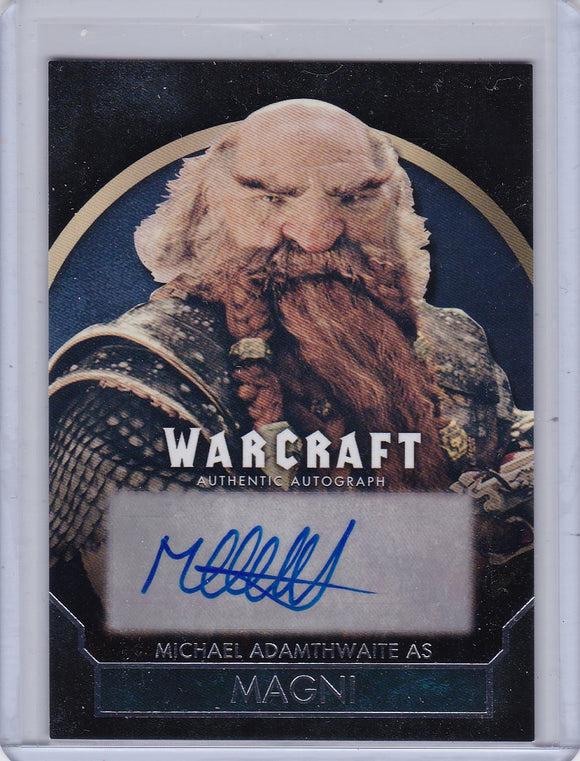 2016 Topps Warcraft Movie Michael Adamthwaite as Magni Autograph Card #d 138/145