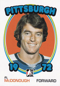 Al Mcdonough 2009-10 ITG 1972 The Year in Hockey card 94 Blank back parallel